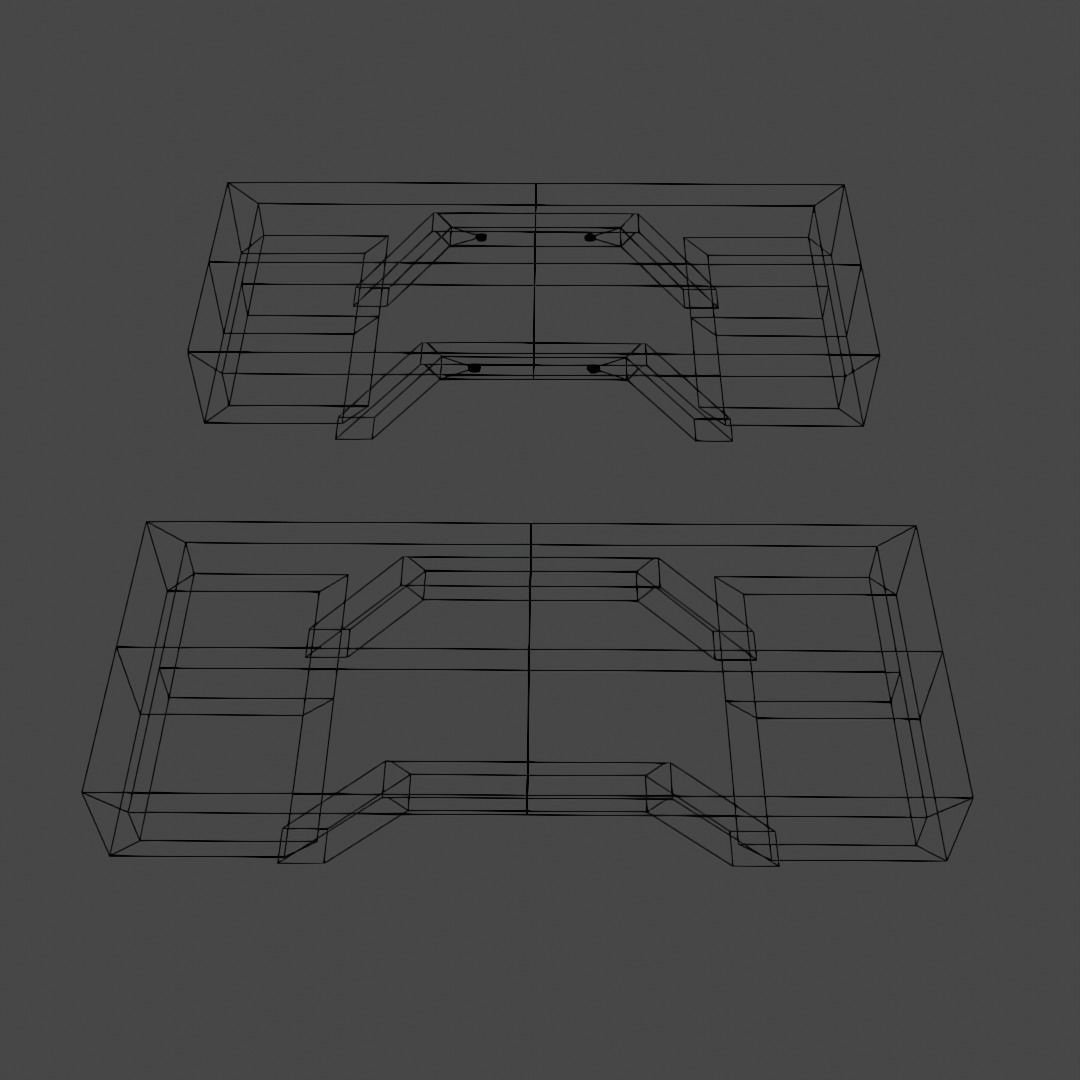 Modern Table 2 variants Low-poly 3D model_4