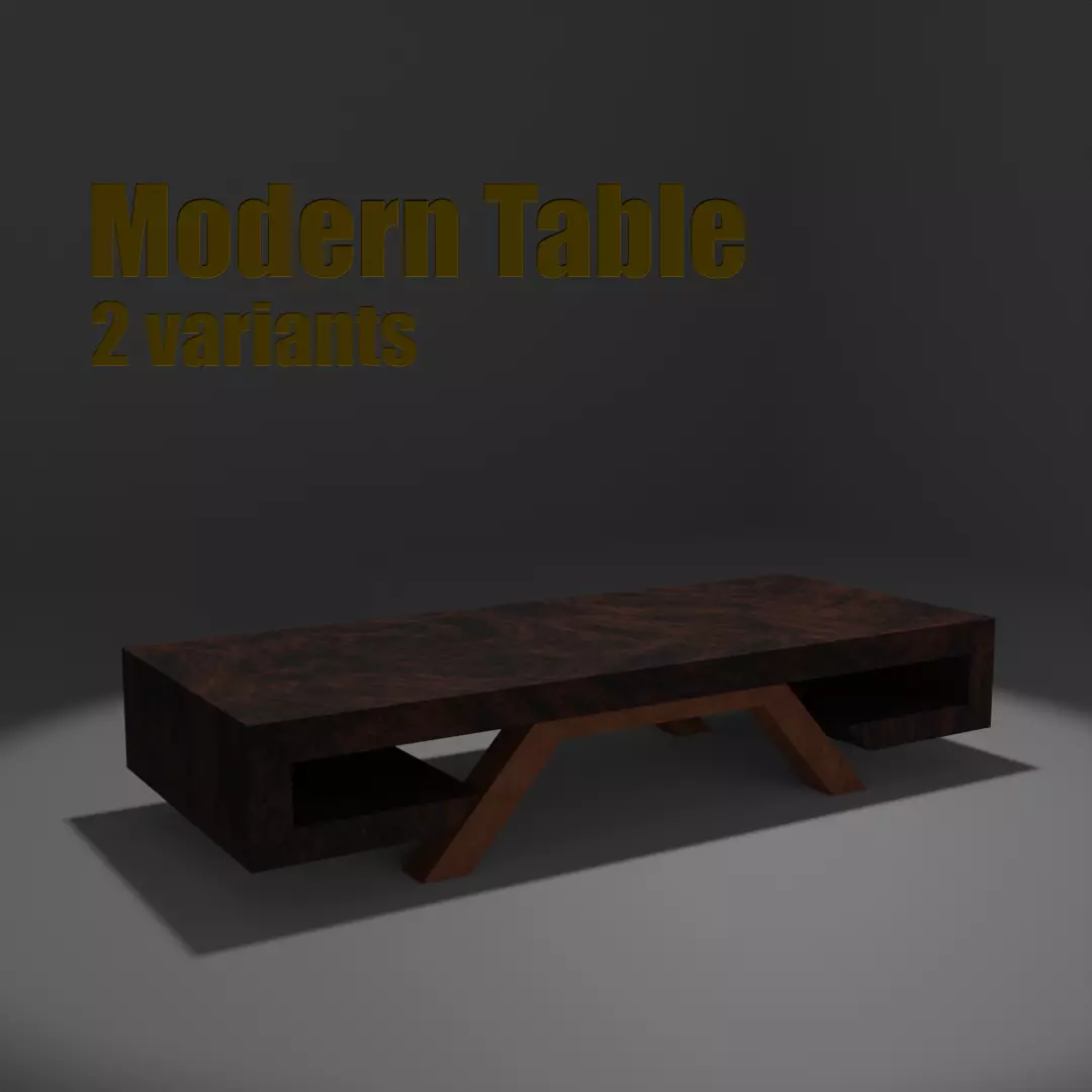 Modern Table 2 variants Low-poly 3D model_0