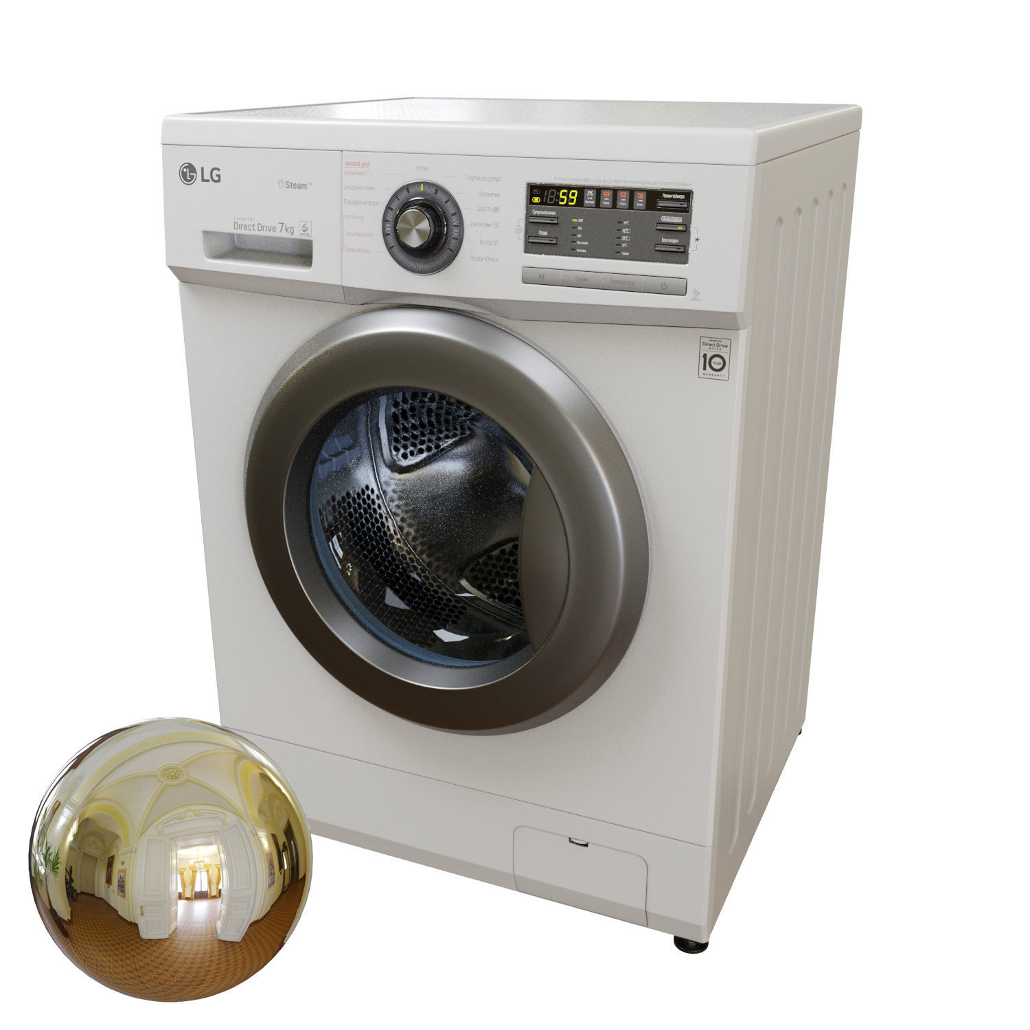 LG washing machine for visualization 3D model_5