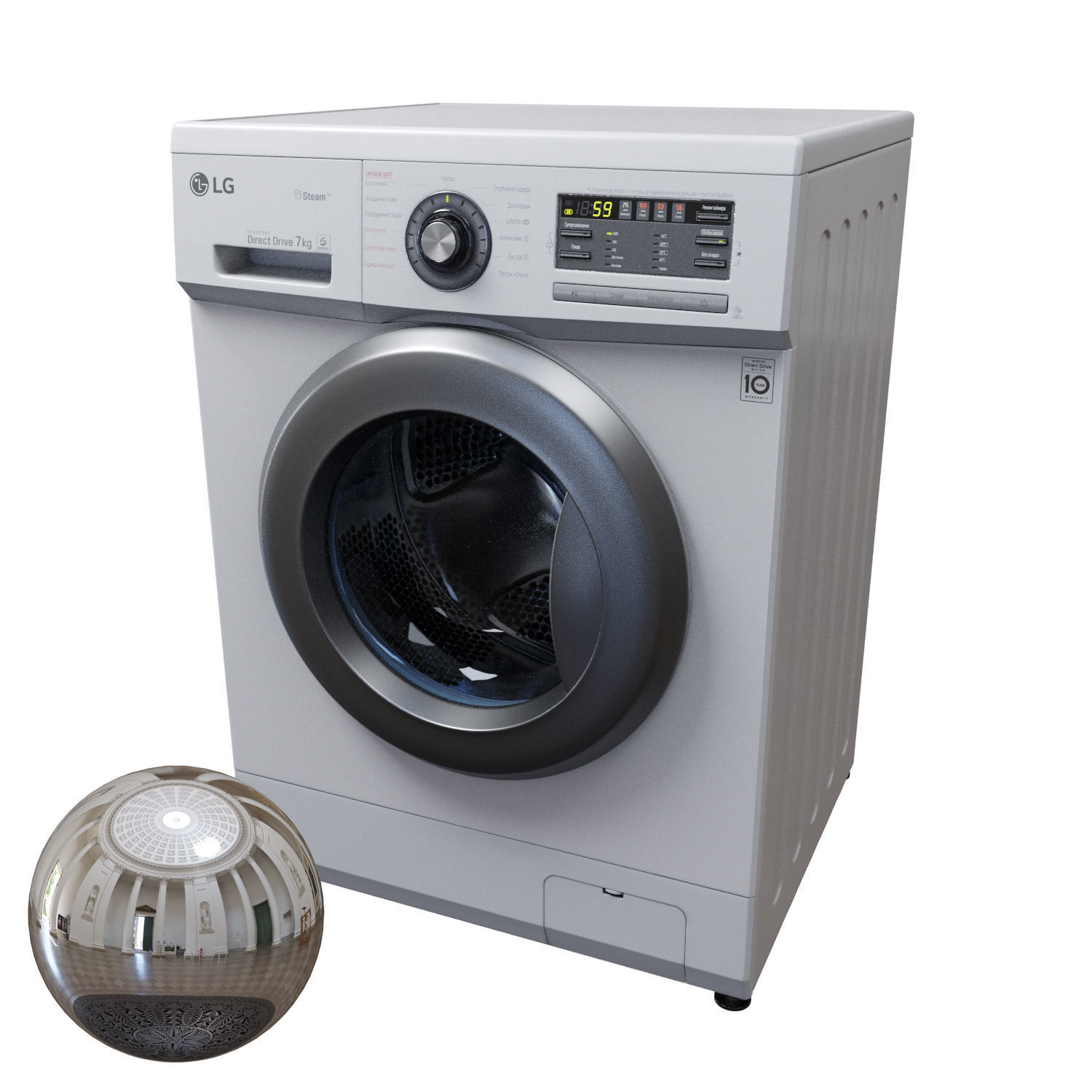 LG washing machine for visualization 3D model_7