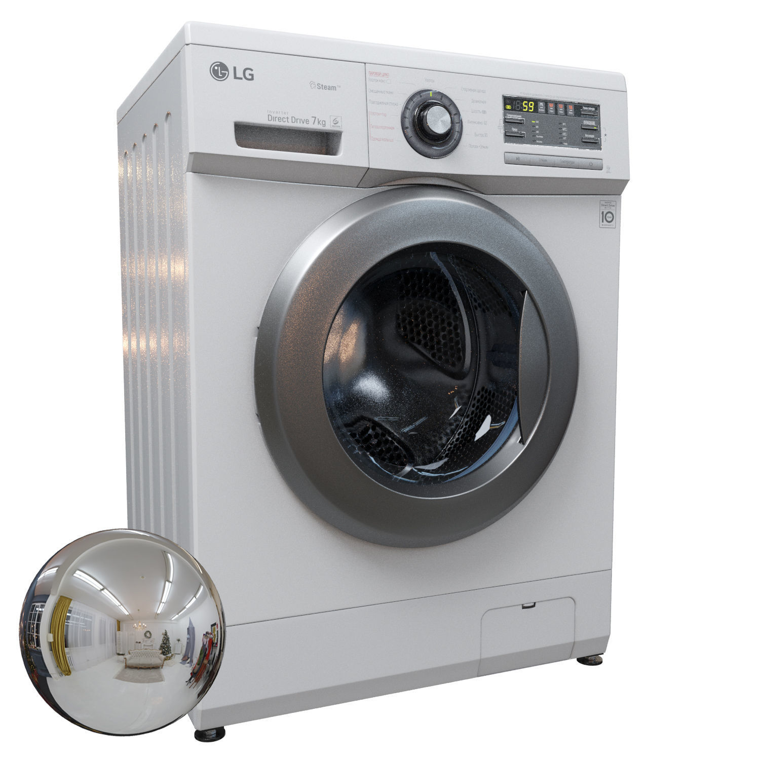 LG washing machine for visualization 3D model_9