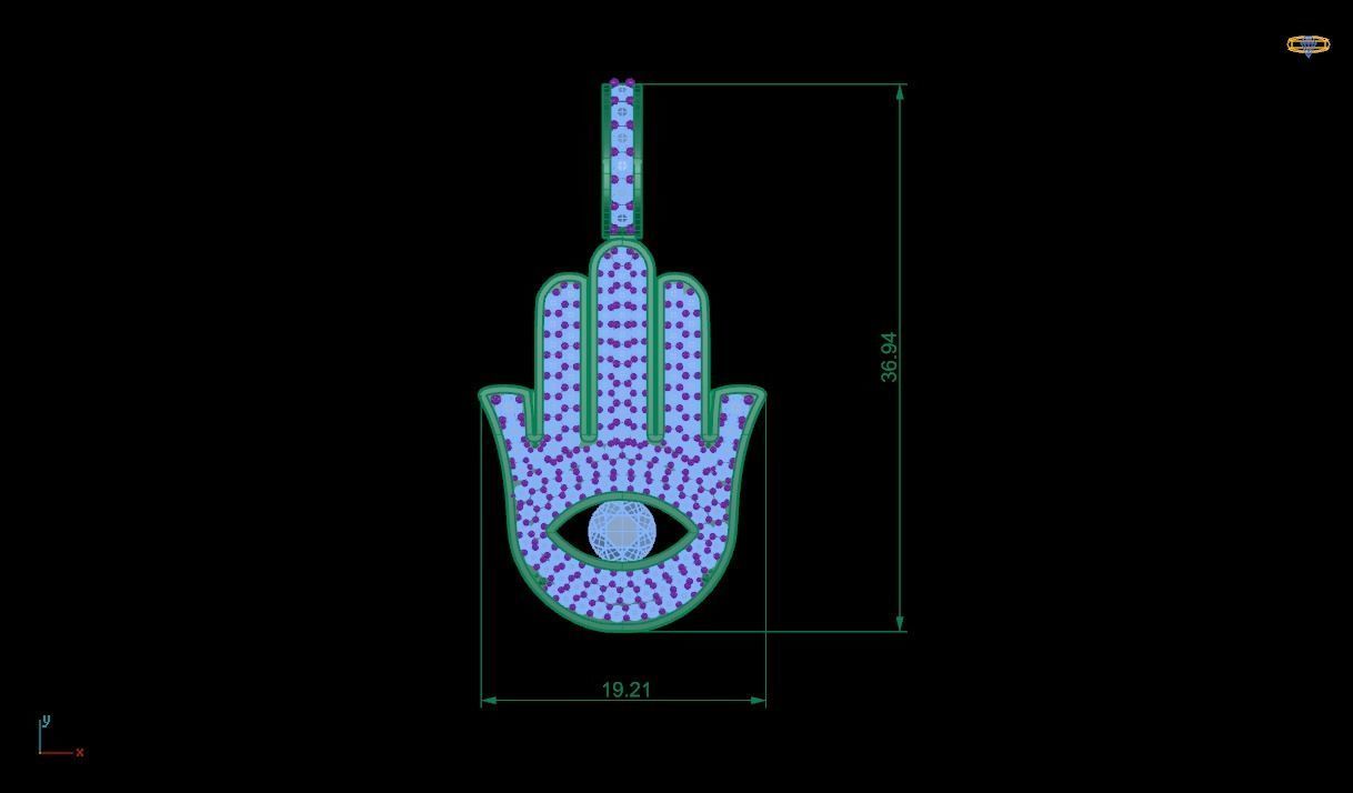 Hamsa Pendant  3D print model_2