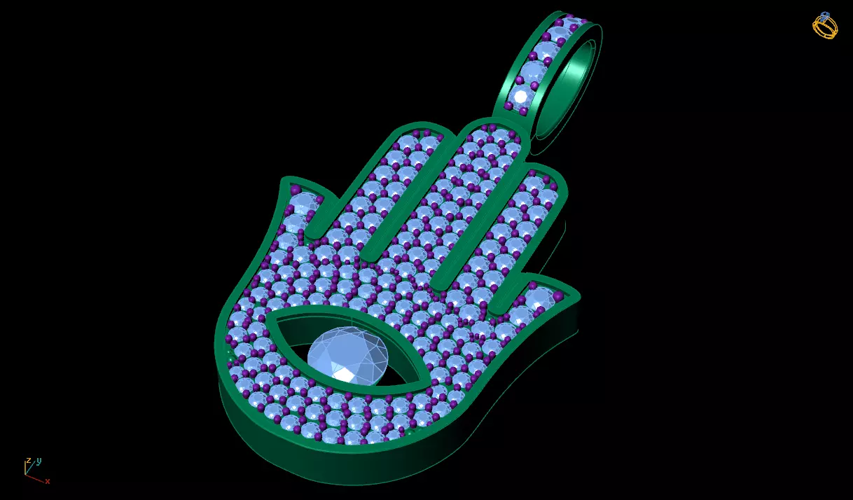 Hamsa Pendant  3D print model_0