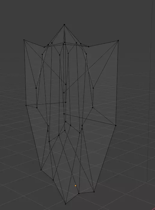 Golden Metallic Shield Low-poly 3D model_0