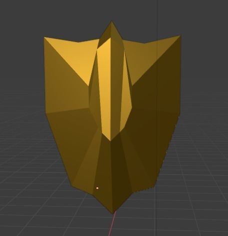 Golden Metallic Shield Low-poly 3D model_1