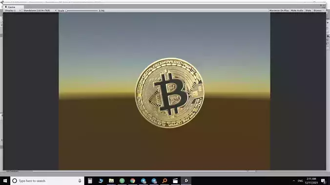 Bitcoin 3d model coin