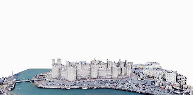 Caernarfon Castle Low-poly 3D model