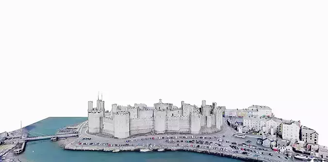 Caernarfon Castle Low-poly 3D model
