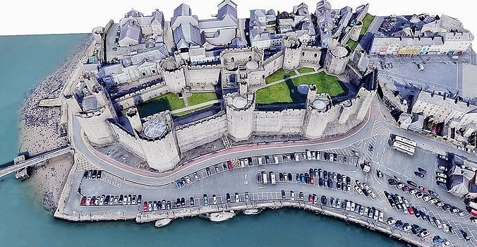 Caernarfon Castle Low-poly 3D model 4