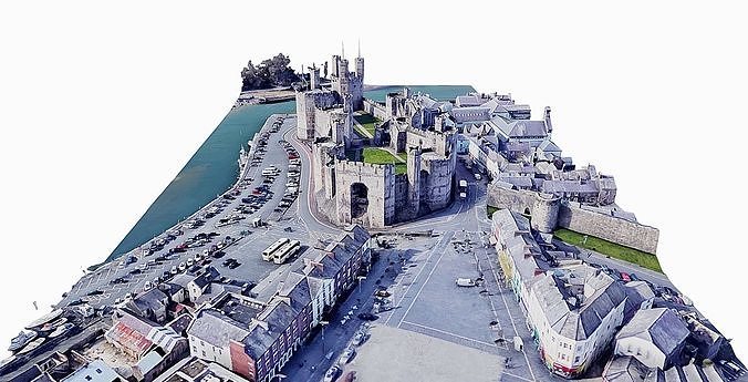 Caernarfon Castle Low-poly 3D model 2