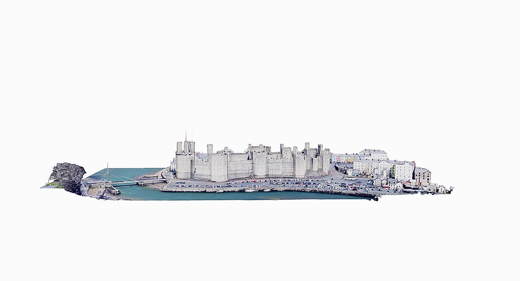 Caernarfon Castle Low-poly 3D model_6
