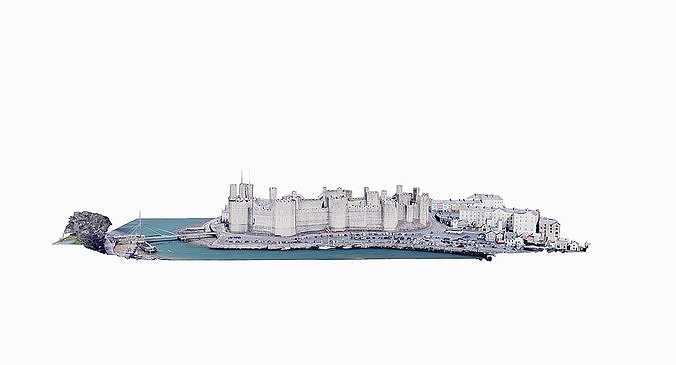 Caernarfon Castle Low-poly 3D model 7