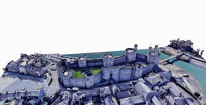 Caernarfon Castle Low-poly 3D model 5