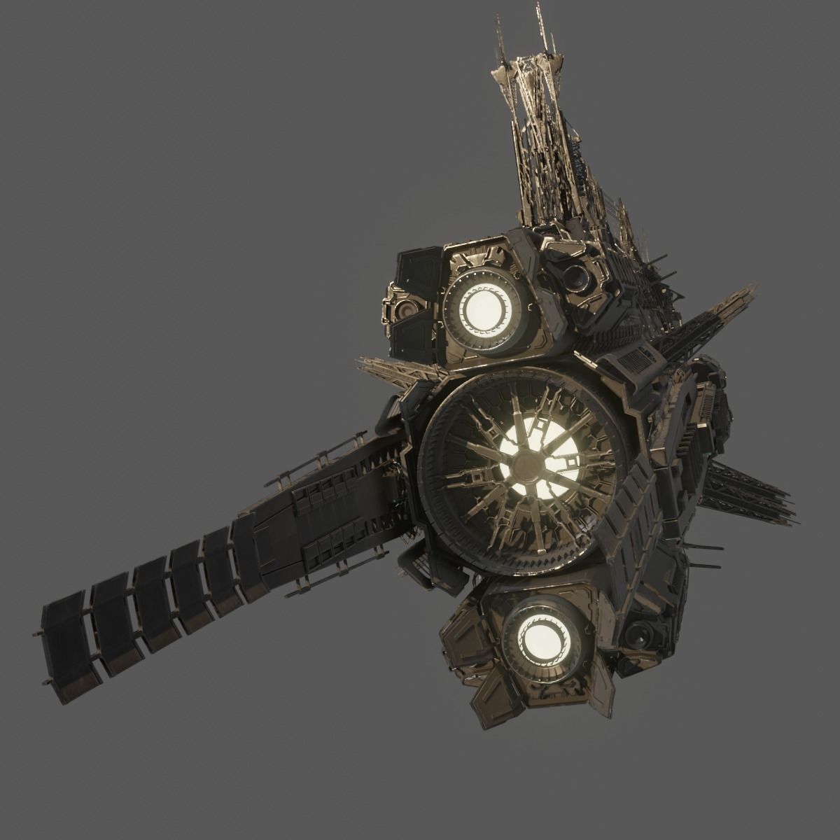 Heavy Skyship Spaceship Classic Style 3D model_6