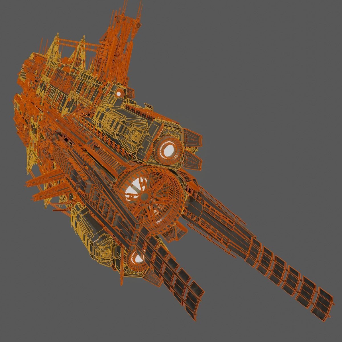 Heavy Skyship Spaceship Classic Style 3D model_15