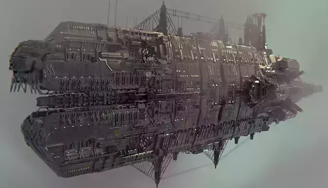 Heavy Skyship Spaceship Classic Style 3D model