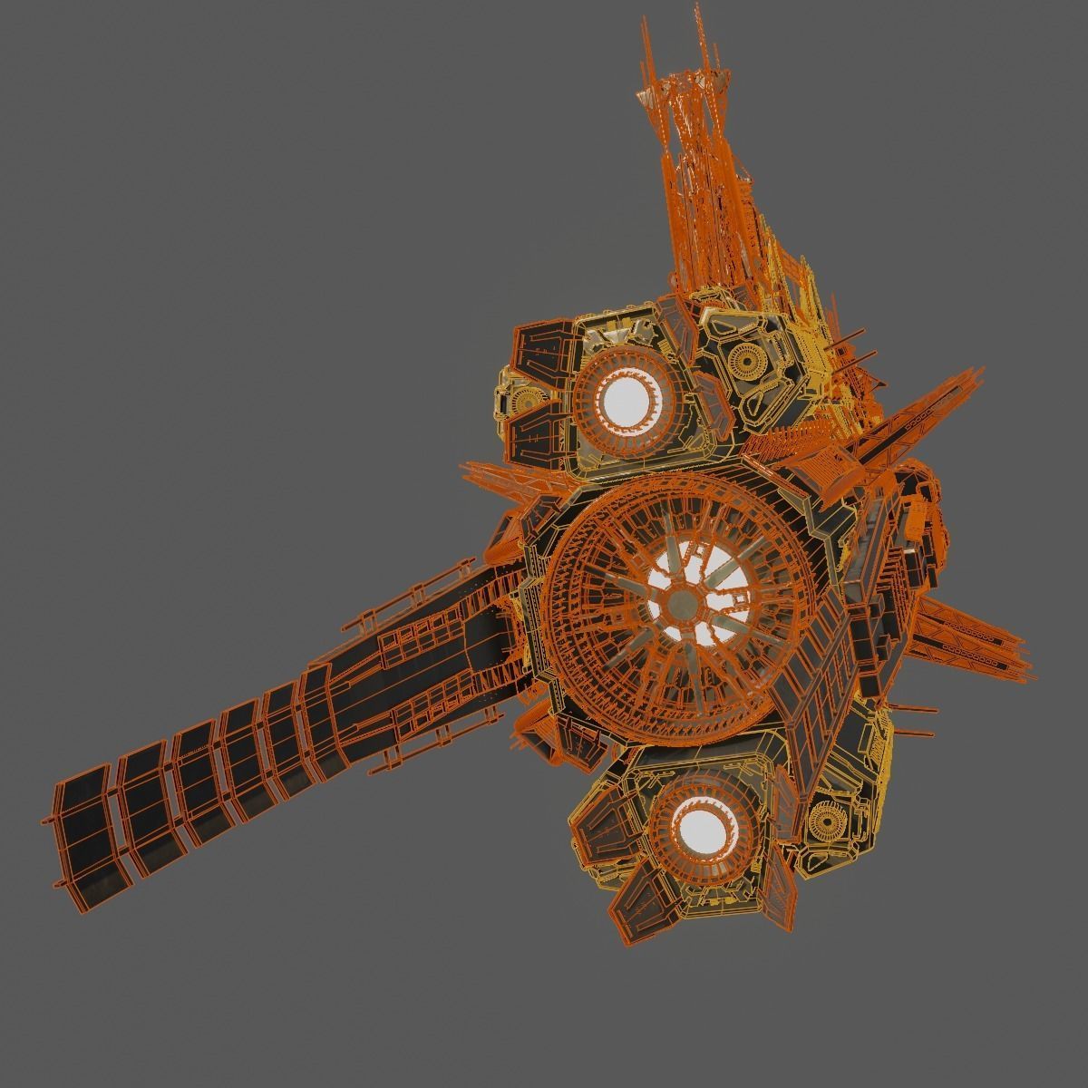 Heavy Skyship Spaceship Classic Style 3D model_16