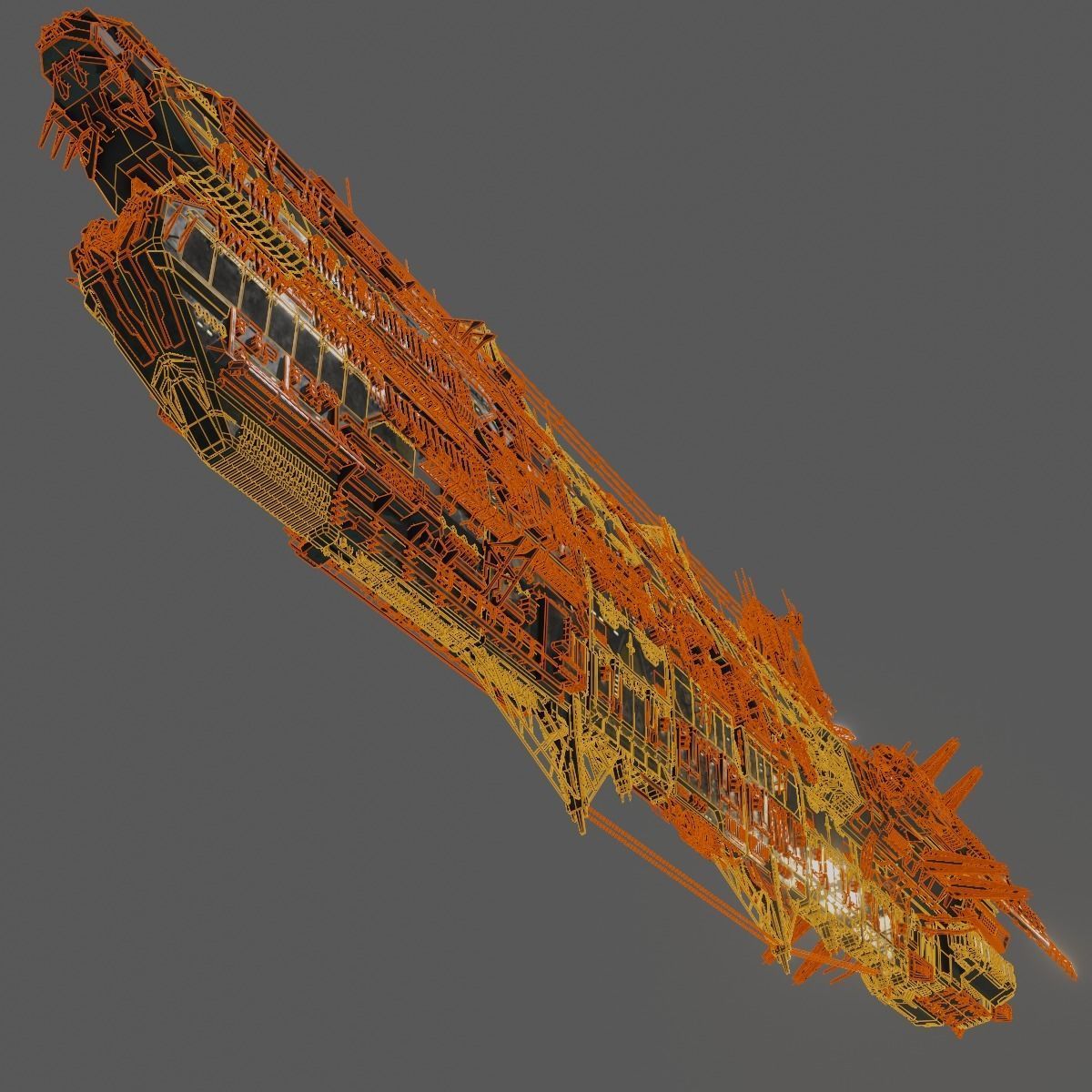 Heavy Skyship Spaceship Classic Style 3D model_22