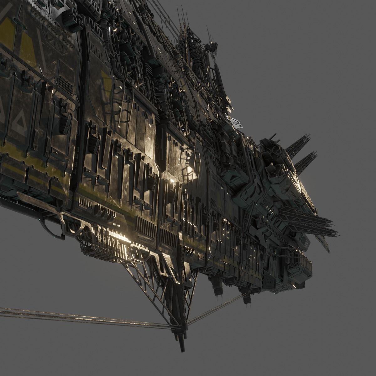 Heavy Skyship Spaceship Classic Style 3D model_12