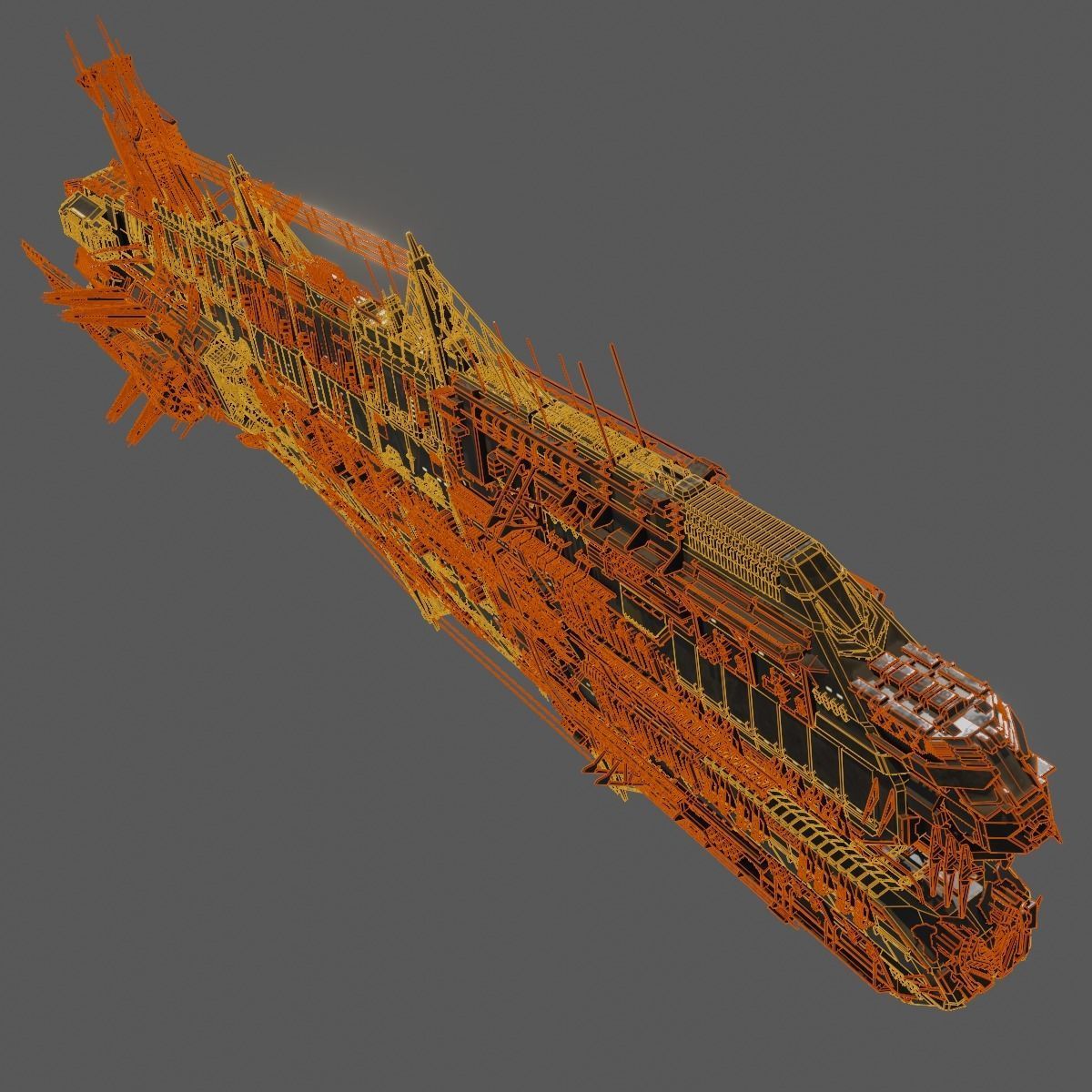 Heavy Skyship Spaceship Classic Style 3D model_18