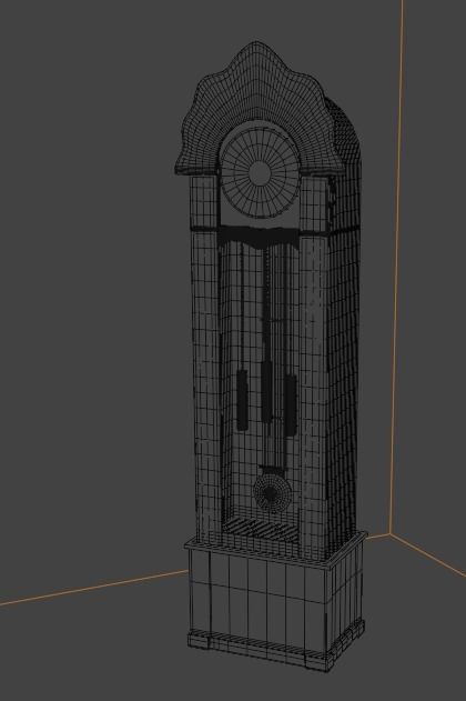 Clock grandfather Low-poly 3D model_12