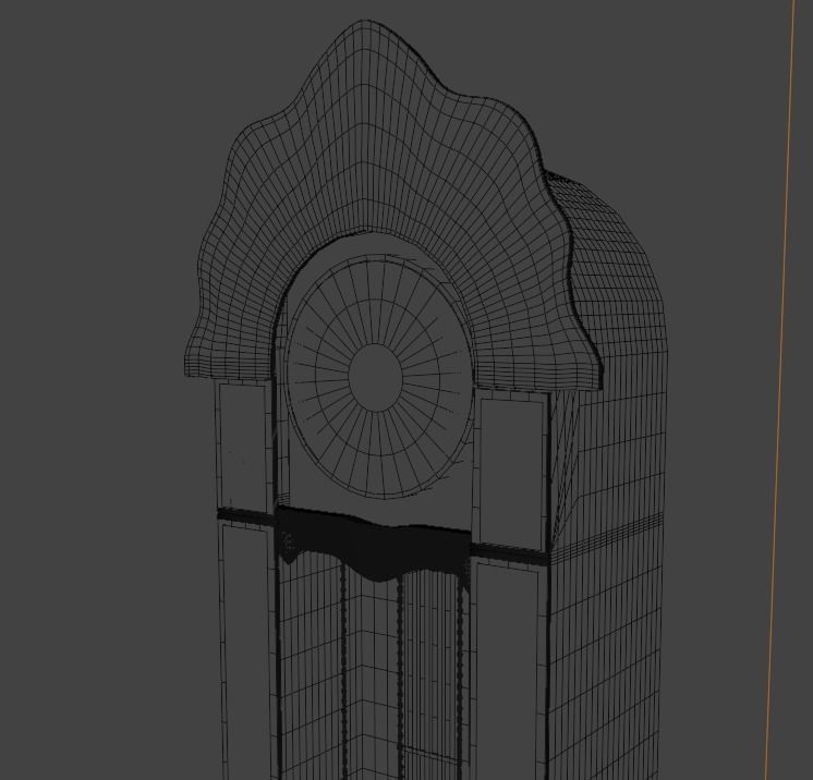 Clock grandfather Low-poly 3D model_13