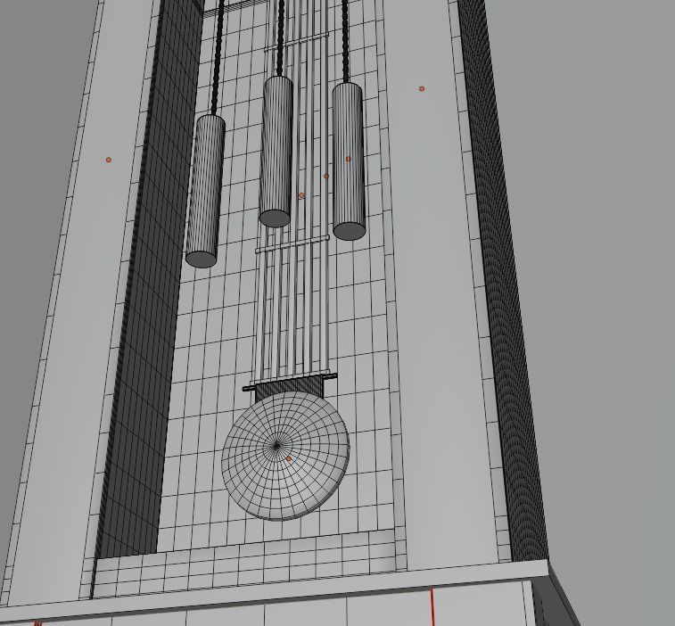 Clock grandfather Low-poly 3D model_11