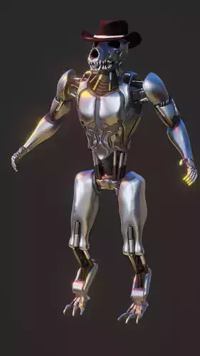 Torque robot wearing cowboy hat