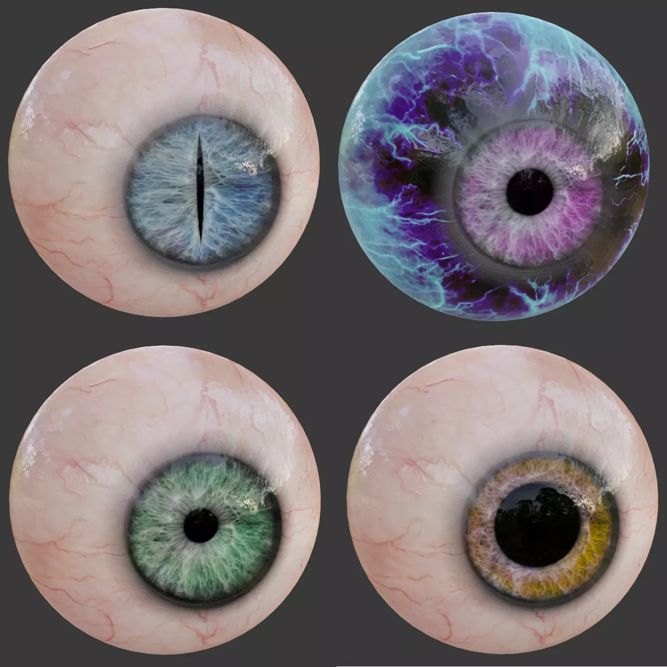 Realistic eye for Eevee  Low-poly 3D model_0