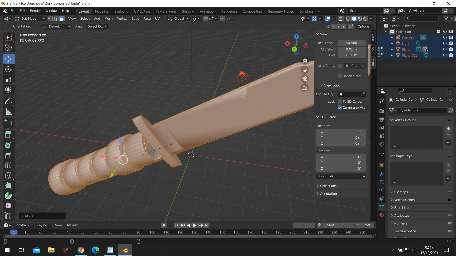 Combat Hunting Knife 3D model_5