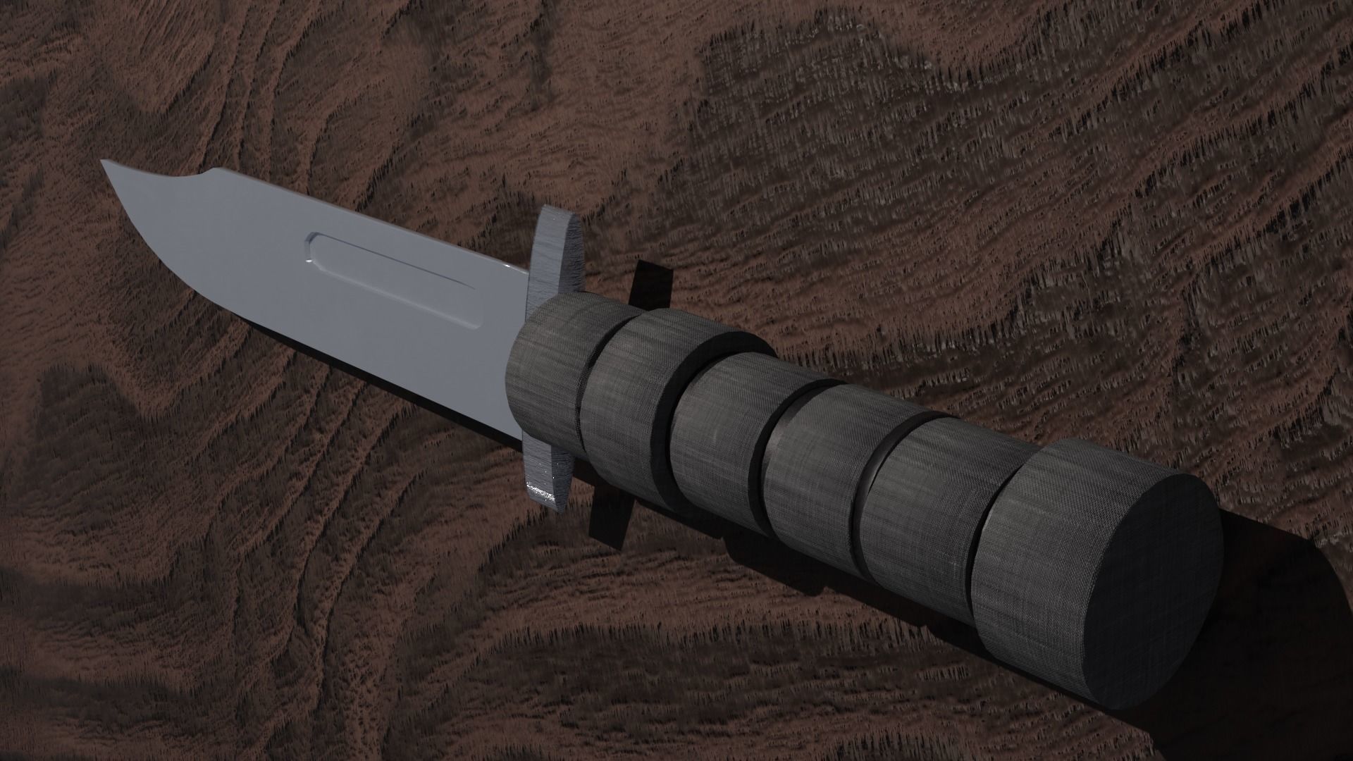 Combat Hunting Knife 3D model_1