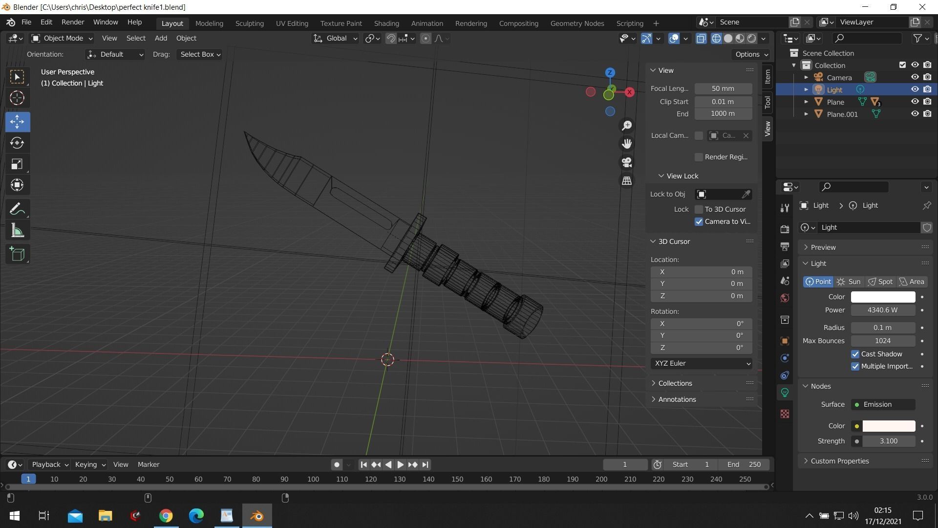 Combat Hunting Knife 3D model_4