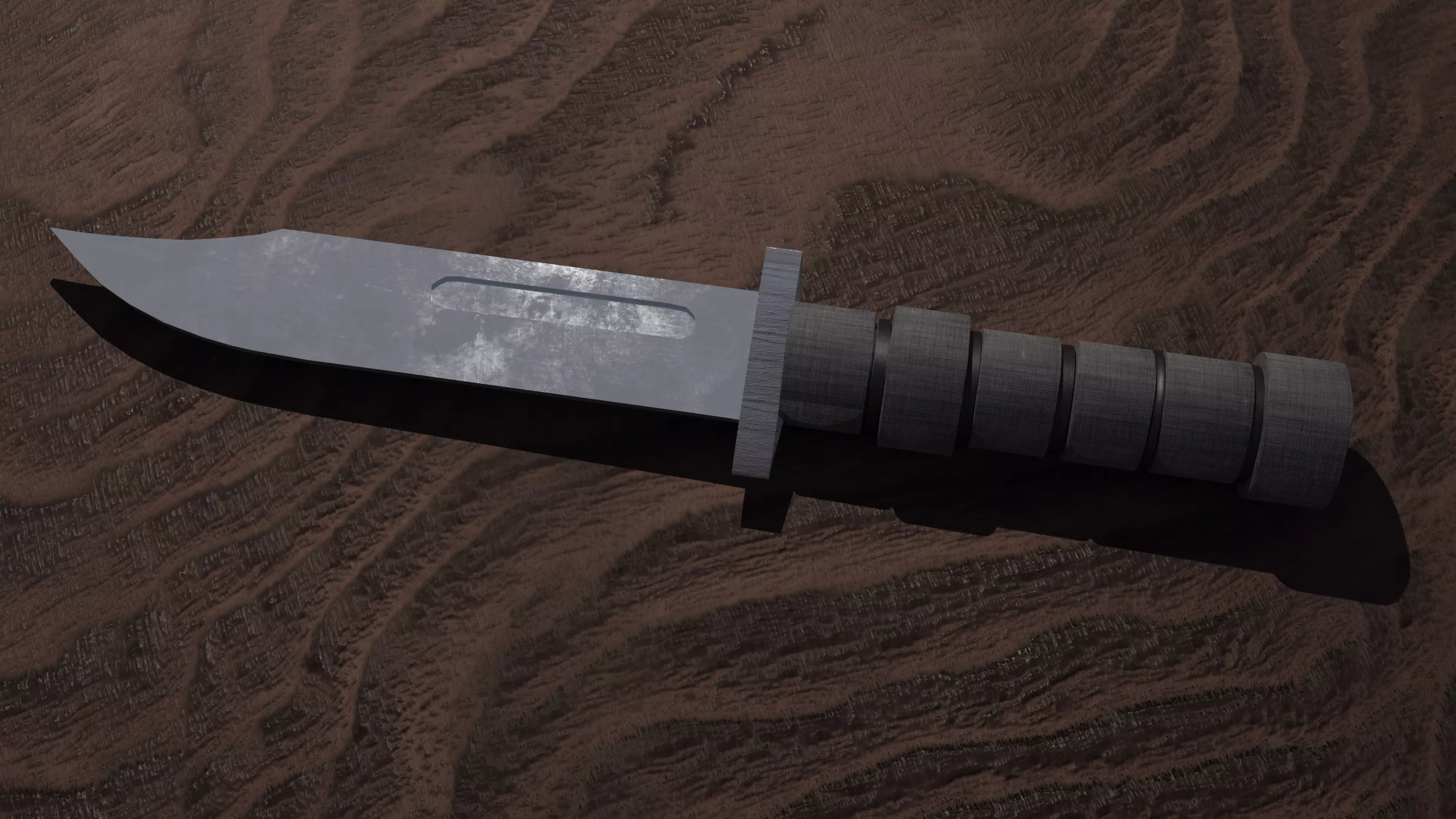 Combat Hunting Knife 3D model_0