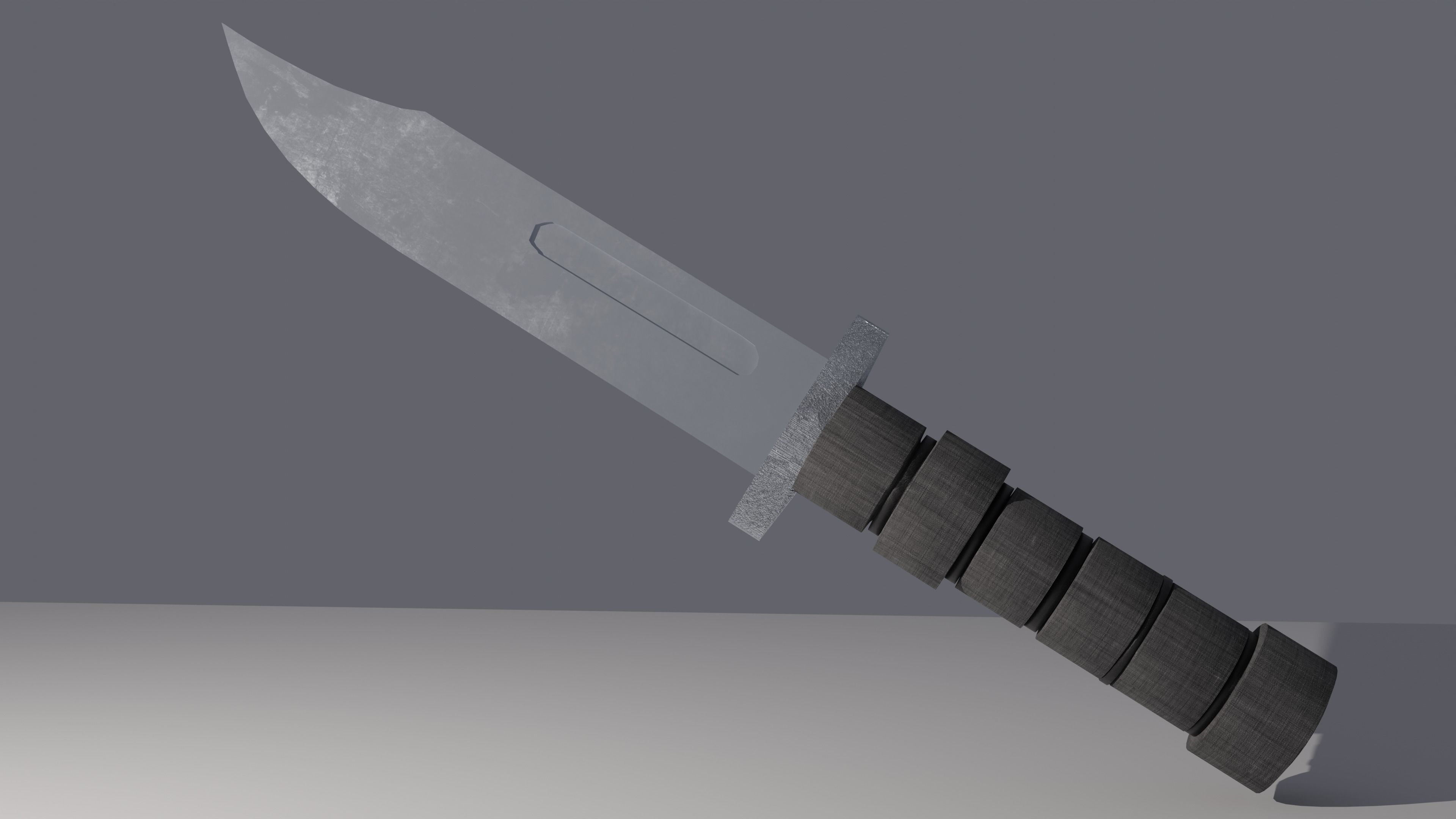 Combat Hunting Knife 3D model_3