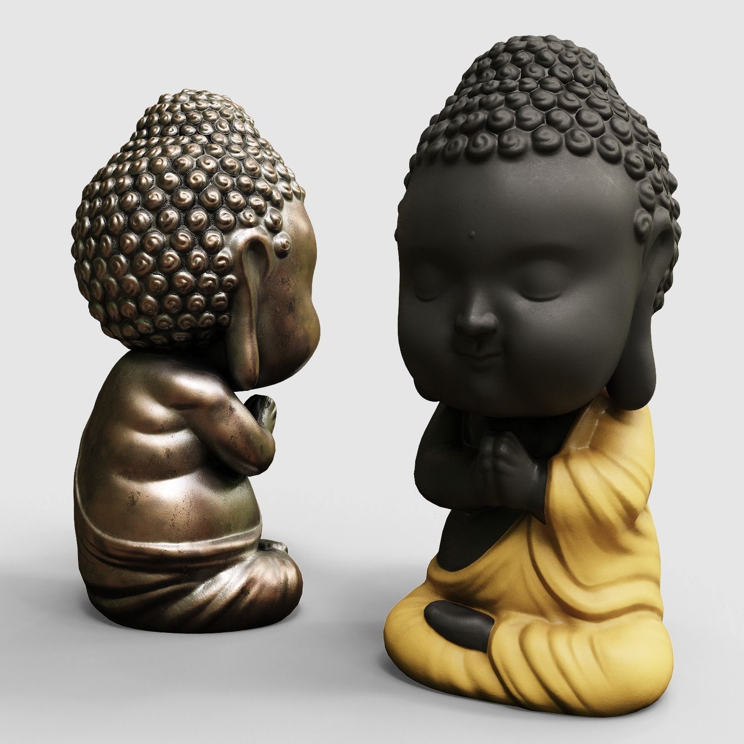 Baby Buddha figurine Low-poly 3D model_4