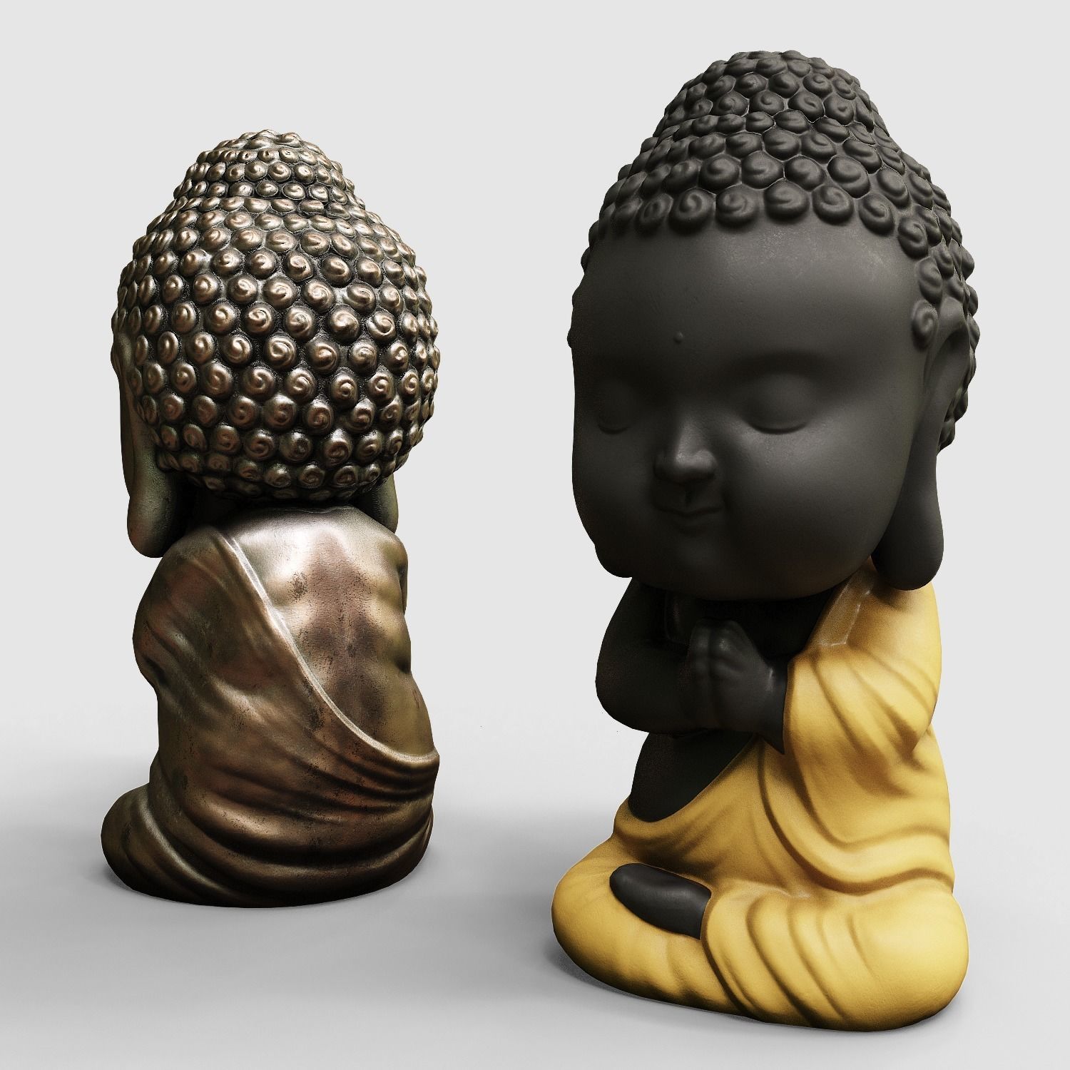 Baby Buddha figurine Low-poly 3D model_3