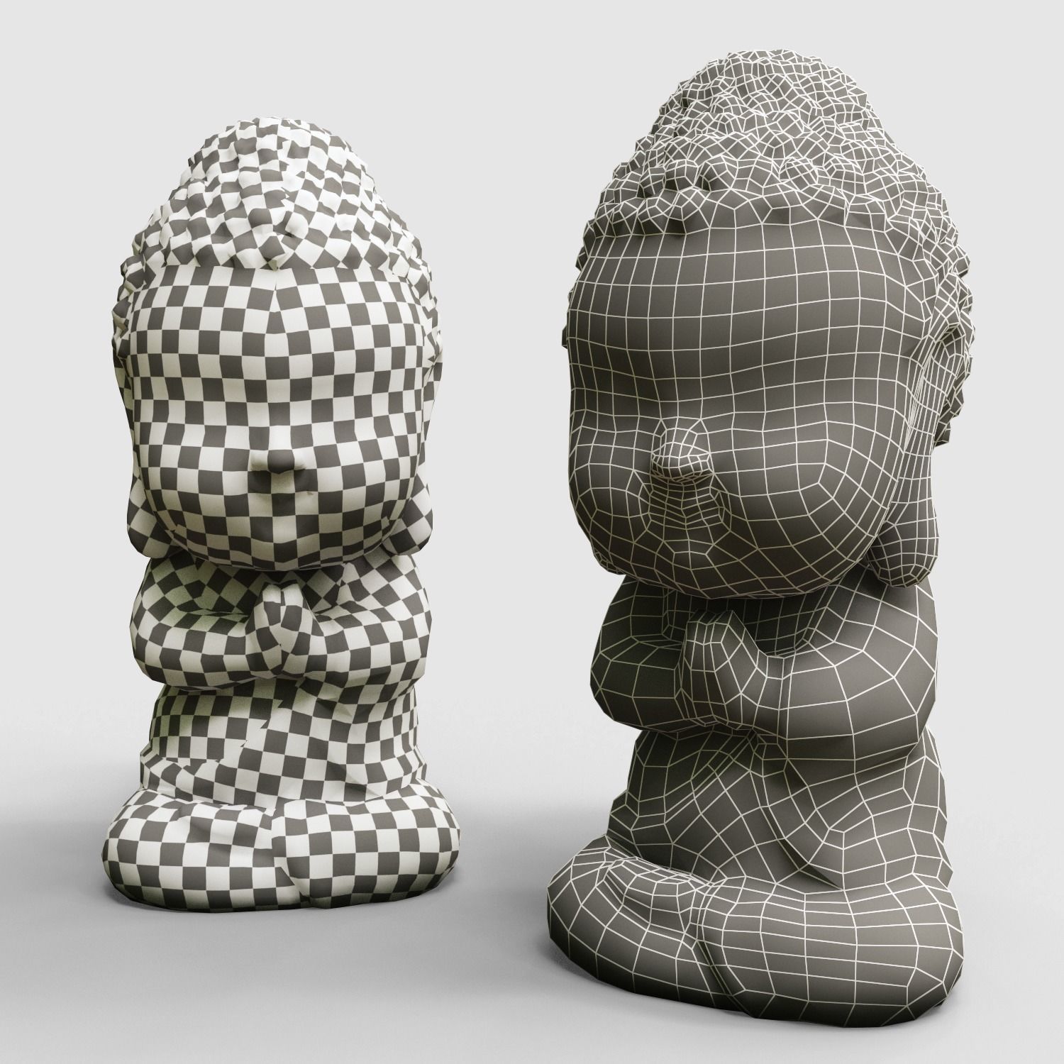 Baby Buddha figurine Low-poly 3D model_5