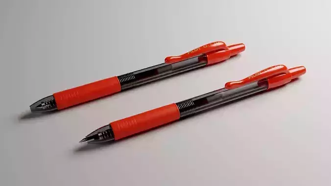 Pilot red ink gel pen 3D model