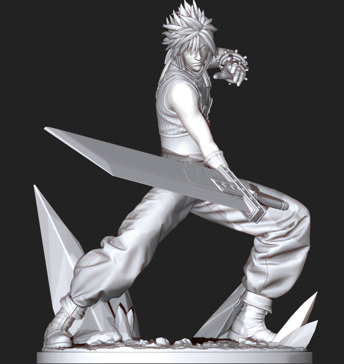 Cloud Strife Final Fantasy VII REMAKE HIDEF KEYED 3D PRINT MODEL 3D print model_5