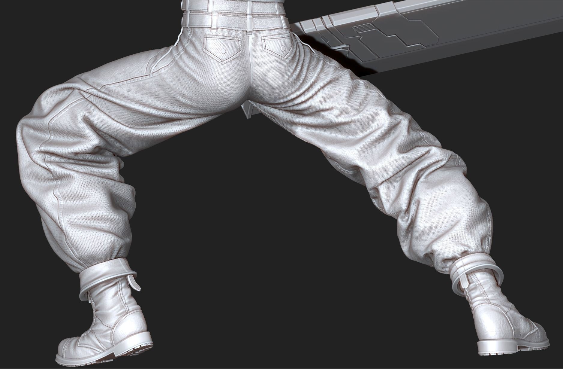 Cloud Strife Final Fantasy VII REMAKE HIDEF KEYED 3D PRINT MODEL 3D print model_7