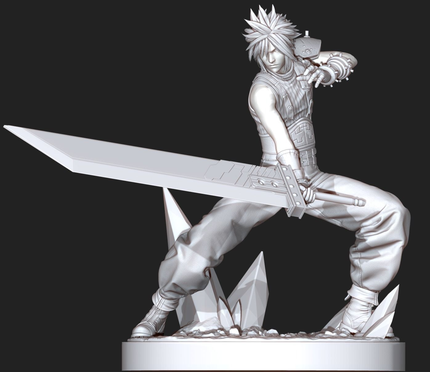 Cloud Strife Final Fantasy VII REMAKE HIDEF KEYED 3D PRINT MODEL 3D print model_6