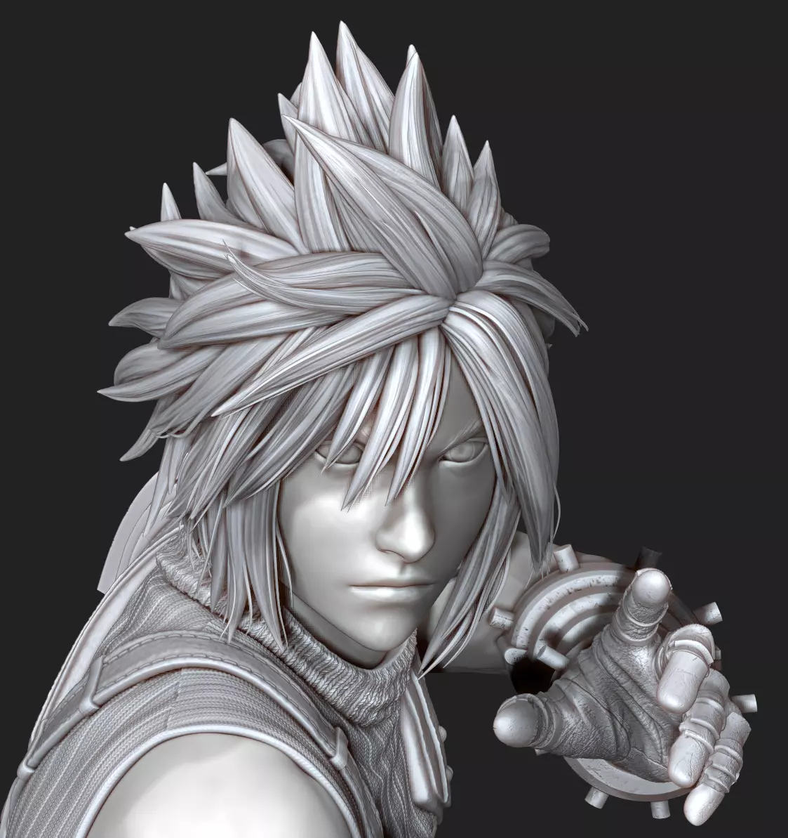 Cloud Strife Final Fantasy VII REMAKE HIDEF KEYED 3D PRINT MODEL 3D print model_0