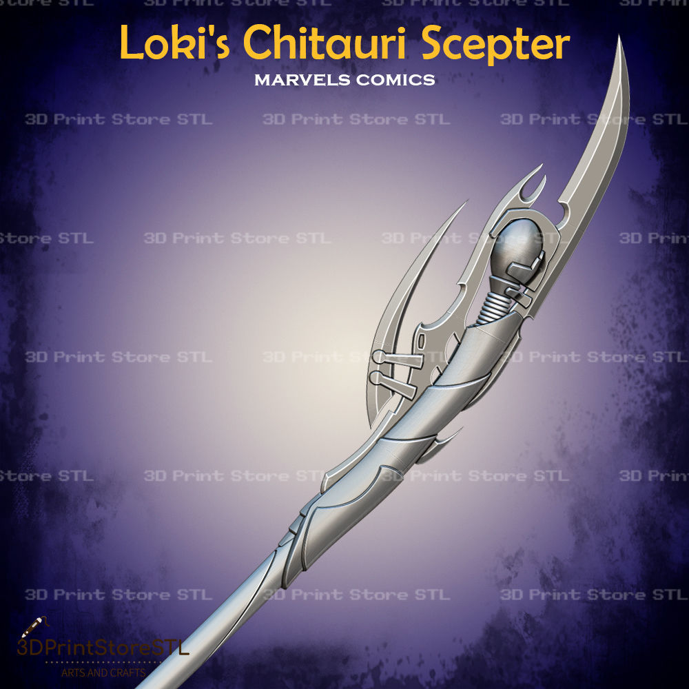 Loki Chitauri Scepter Cosplay The Avengers - STL File 3D print model_2