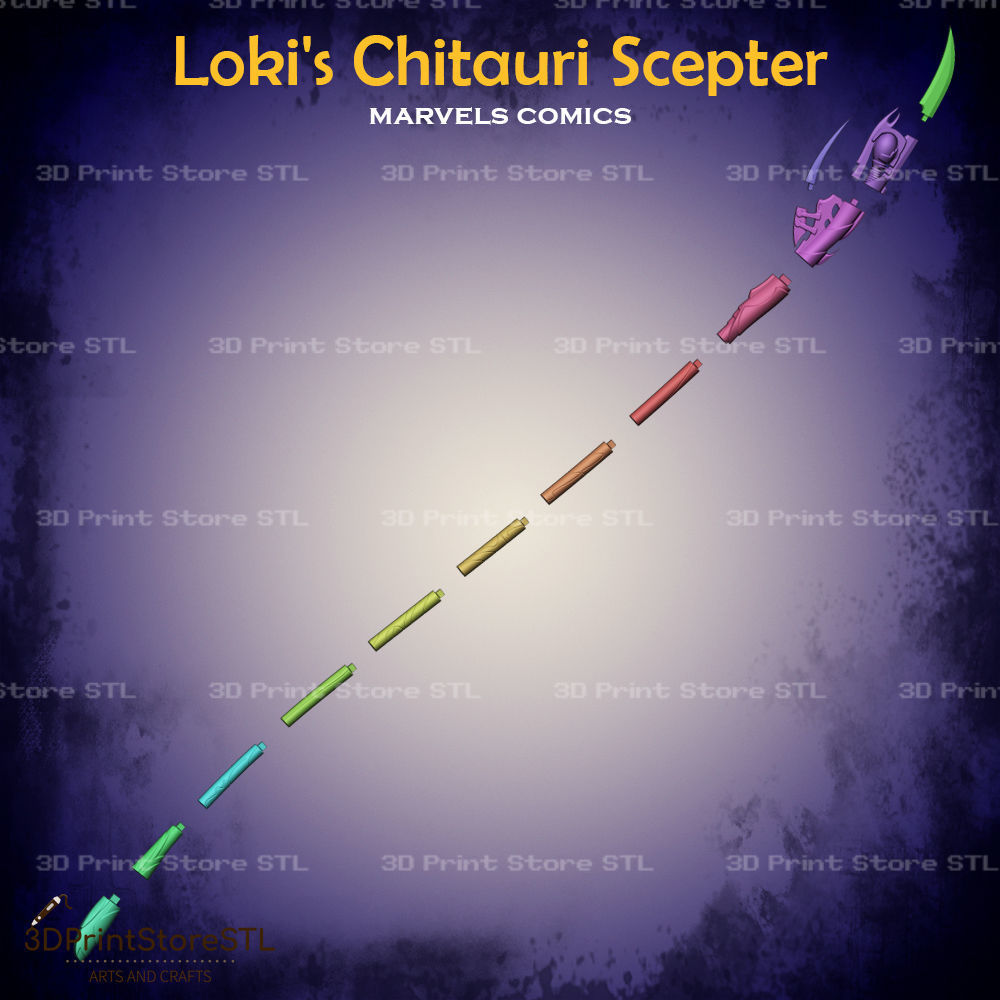 Loki Chitauri Scepter Cosplay The Avengers - STL File 3D print model_4