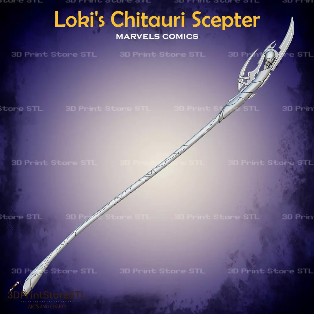 Loki Chitauri Scepter Cosplay The Avengers - STL File 3D print model_0