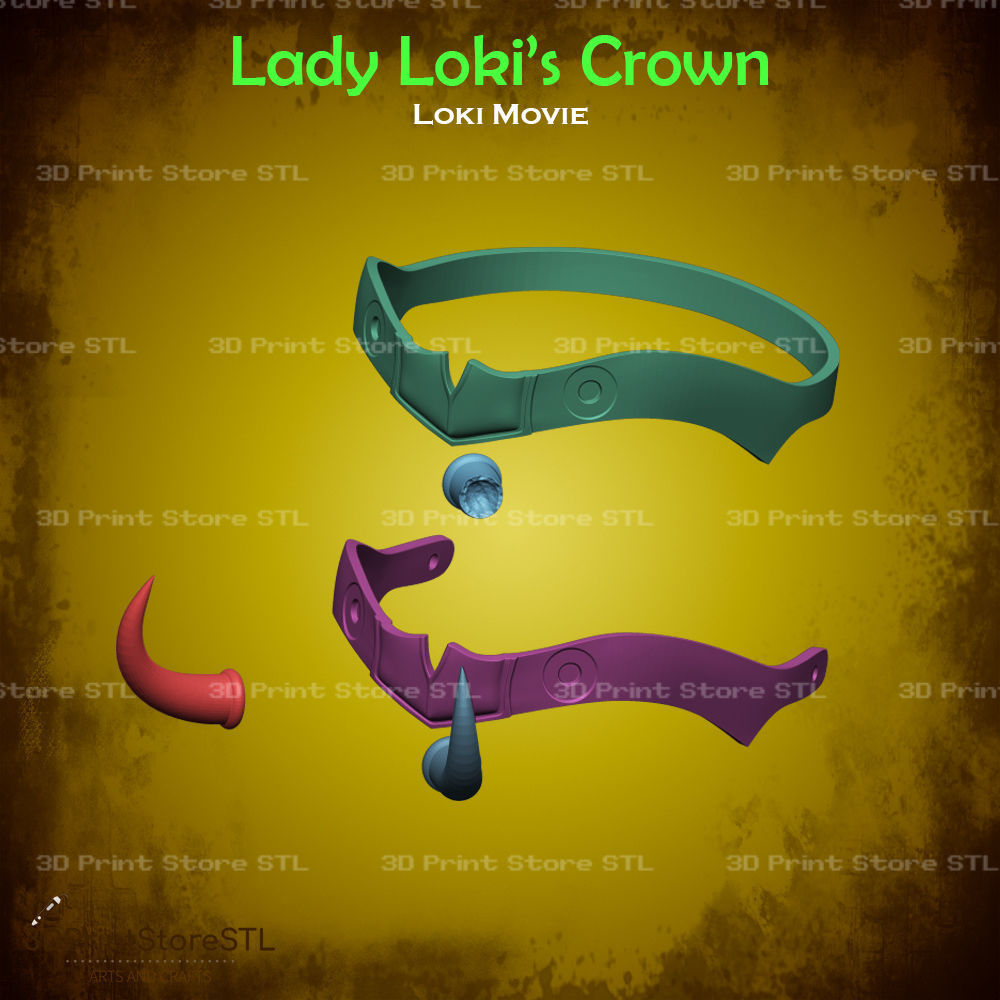 Lady Loki Crown Cosplay Loki Movie - STL File 3D print model_2
