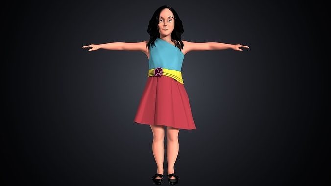 baby girl character 3D model