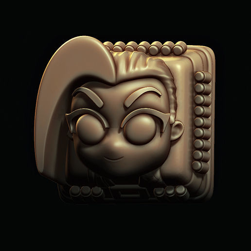 Jinx  League of legends  Arcane  Keycaps Keyboard 3D print model_2