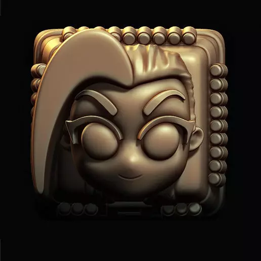 Jinx  League of legends  Arcane  Keycaps Keyboard 3D print model_0