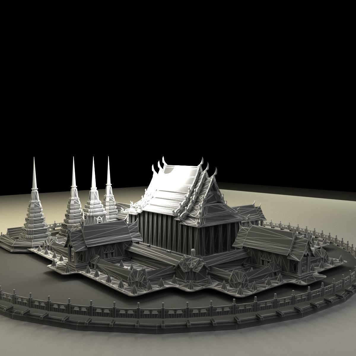 Chinese ancient temple 3D model_5